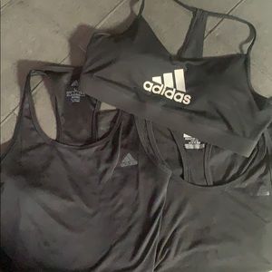 Bundle, 2 Adidas tank tops, one sports bra